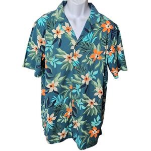 Old Navy Mens Resort Tropical Camp Shirt Size Large Tall NWT Green Beach Cruise